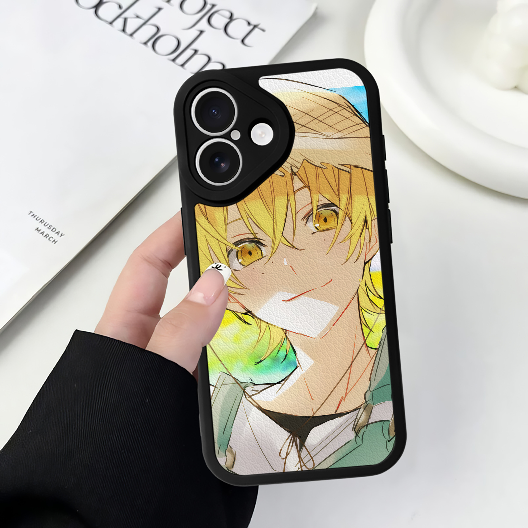 （画像用） 文豪ストレイドッグス Bungo Stray Dogs 【iPhone 16シリーズ対応】シリコンスマホケース（レザー調） 材質：シリコン